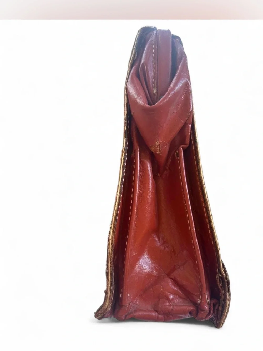 Vintage Leather Men's Briefcase in Cognac Brown